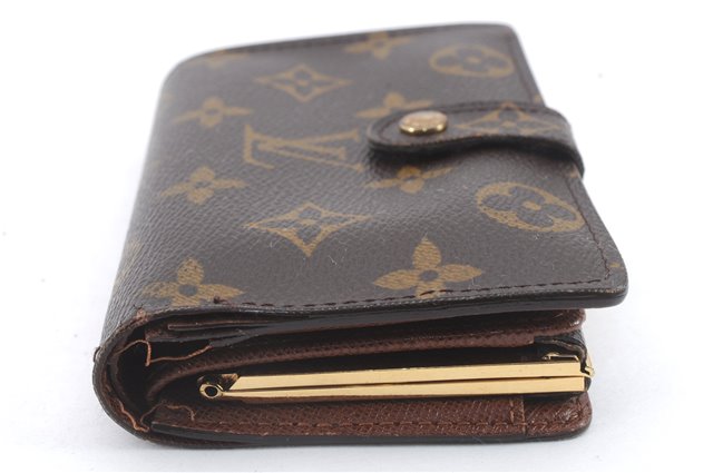 Auth Louis Vuitton Monogram Porte Monnaie Billets Viennois M61663 Wallet 9468C