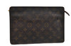 Authentic Louis Vuitton Monogram Pochette Homme Clutch Hand Bag M51795 LV 9468D