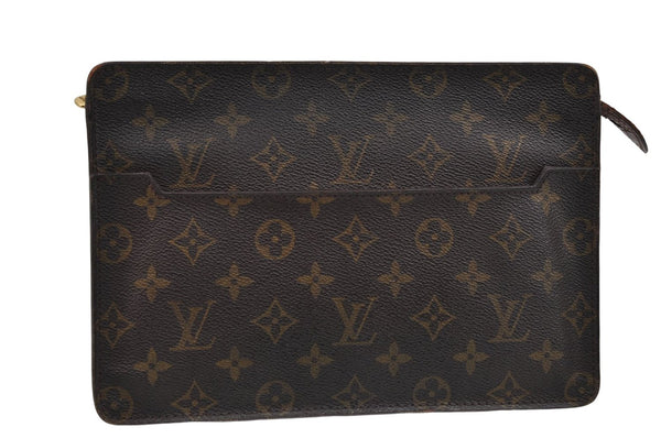 Authentic Louis Vuitton Monogram Pochette Homme Clutch Hand Bag M51795 LV 9468D