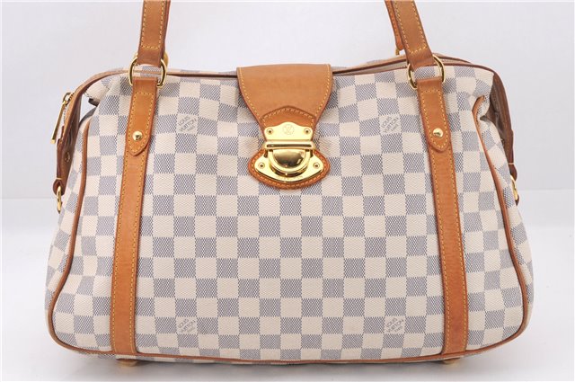 Authentic Louis Vuitton Damier Azur Stresa PM Shoulder Bag N42220 LV 9473E