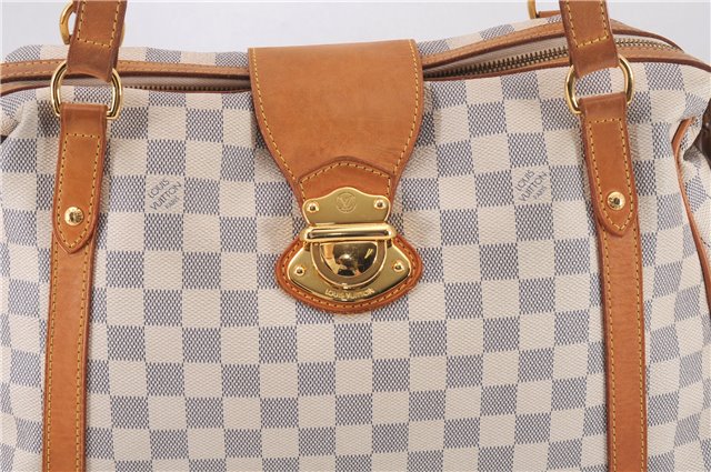 Authentic Louis Vuitton Damier Azur Stresa PM Shoulder Bag N42220 LV 9473E