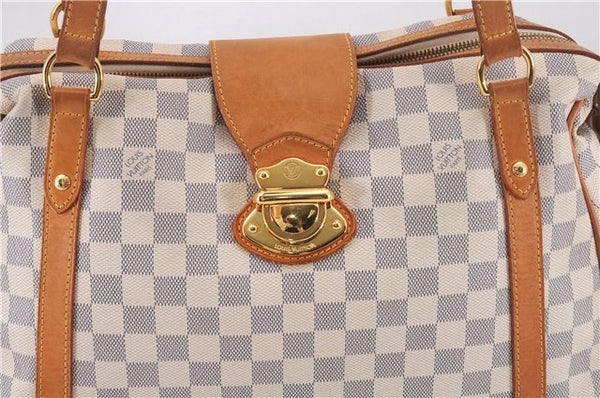 Authentic Louis Vuitton Damier Azur Stresa PM Shoulder Bag N42220 LV 9473E