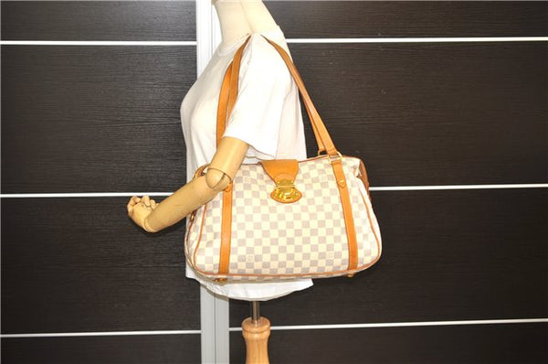 Authentic Louis Vuitton Damier Azur Stresa PM Shoulder Bag N42220 LV 9473E