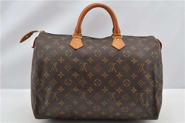 Authentic Louis Vuitton Monogram Speedy 35 Hand Boston Bag M41524 LV 9474F