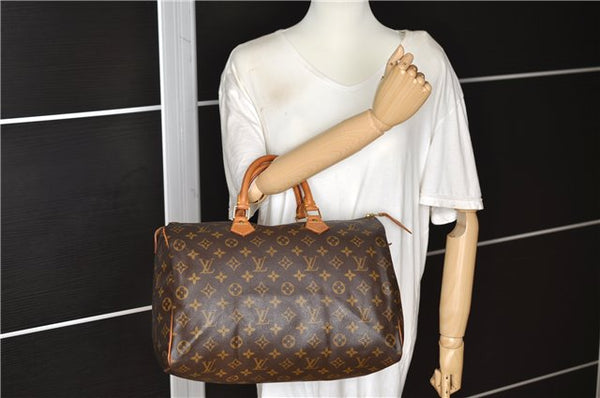 Authentic Louis Vuitton Monogram Speedy 35 Hand Boston Bag M41524 LV 9474F