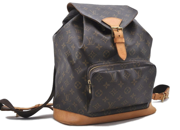 Authentic LOUIS VUITTON Monogram Montsouris GM Backpack M51135 LV 9477A