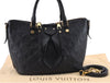 Authentic Louis Vuitton Monogram Empreinte Mazarine PM 2Way Hand Bag Black 9480E