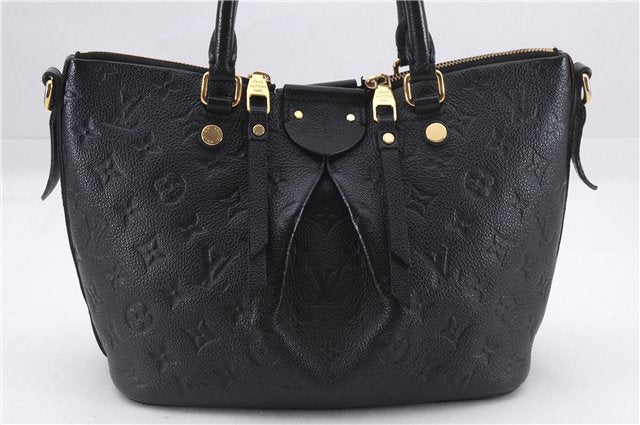 Authentic Louis Vuitton Monogram Empreinte Mazarine PM 2Way Hand Bag Black 9480E