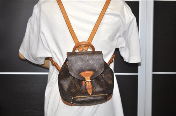 Authentic Louis Vuitton Monogram Montsouris PM Backpack M51137 LV 9484C