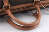 Authentic CELINE Macadam Blason Pattern Boston Bag PVC Leather Brown 9488E