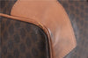 Authentic CELINE Macadam Blason Pattern Boston Bag PVC Leather Brown 9488E