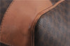 Authentic CELINE Macadam Blason Pattern Boston Bag PVC Leather Brown 9488E