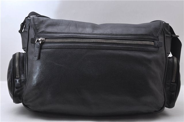 Authentic PRADA Bufalo Mix Leather Plastic Shoulder Cross Bag VA0402 Black 9492C