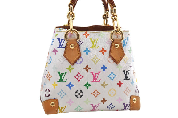 Auth Louis Vuitton Monogram Multicolor Audra Tote Hand Bag White M40047 LV 9492D