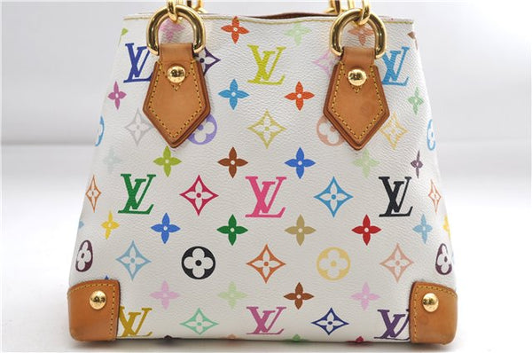 Auth Louis Vuitton Monogram Multicolor Audra Tote Hand Bag White M40047 LV 9492D