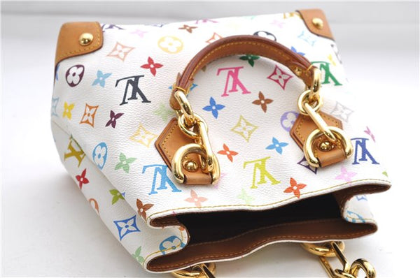 Auth Louis Vuitton Monogram Multicolor Audra Tote Hand Bag White M40047 LV 9492D
