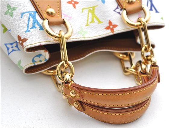 Auth Louis Vuitton Monogram Multicolor Audra Tote Hand Bag White M40047 LV 9492D