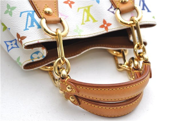 Auth Louis Vuitton Monogram Multicolor Audra Tote Hand Bag White M40047 LV 9492D