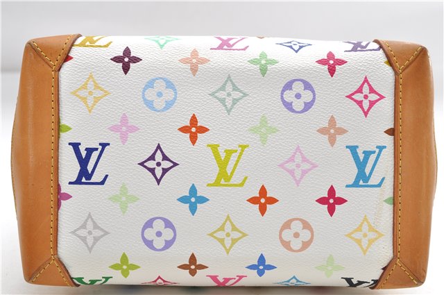 Auth Louis Vuitton Monogram Multicolor Audra Tote Hand Bag White M40047 LV 9492D