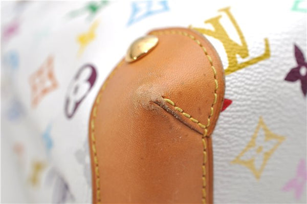 Auth Louis Vuitton Monogram Multicolor Audra Tote Hand Bag White M40047 LV 9492D