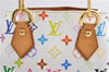Auth Louis Vuitton Monogram Multicolor Audra Tote Hand Bag White M40047 LV 9492D
