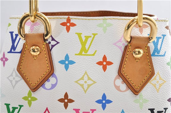 Auth Louis Vuitton Monogram Multicolor Audra Tote Hand Bag White M40047 LV 9492D