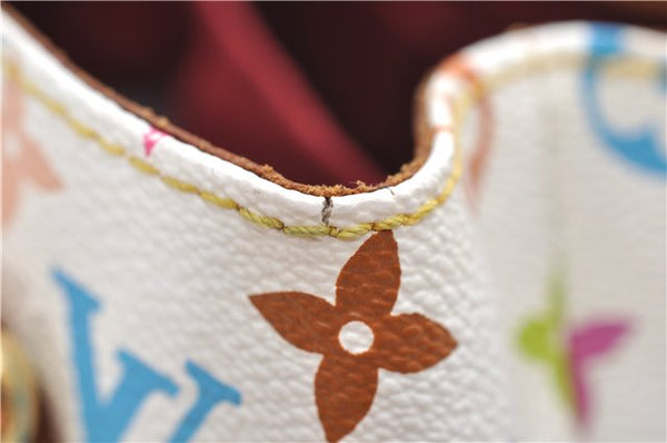 Auth Louis Vuitton Monogram Multicolor Audra Tote Hand Bag White M40047 LV 9492D