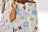 Auth Louis Vuitton Monogram Multicolor Audra Tote Hand Bag White M40047 LV 9492D