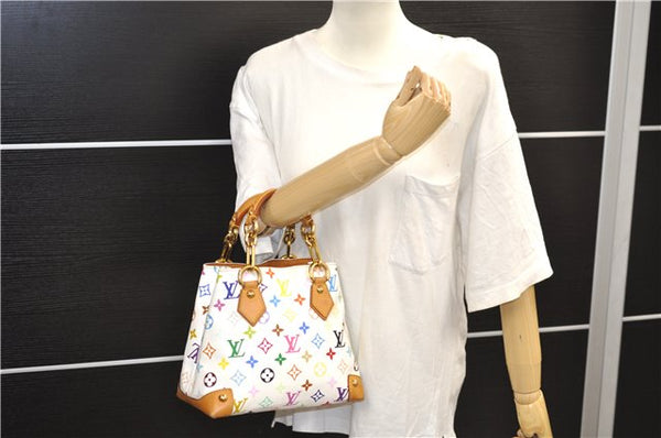 Auth Louis Vuitton Monogram Multicolor Audra Tote Hand Bag White M40047 LV 9492D