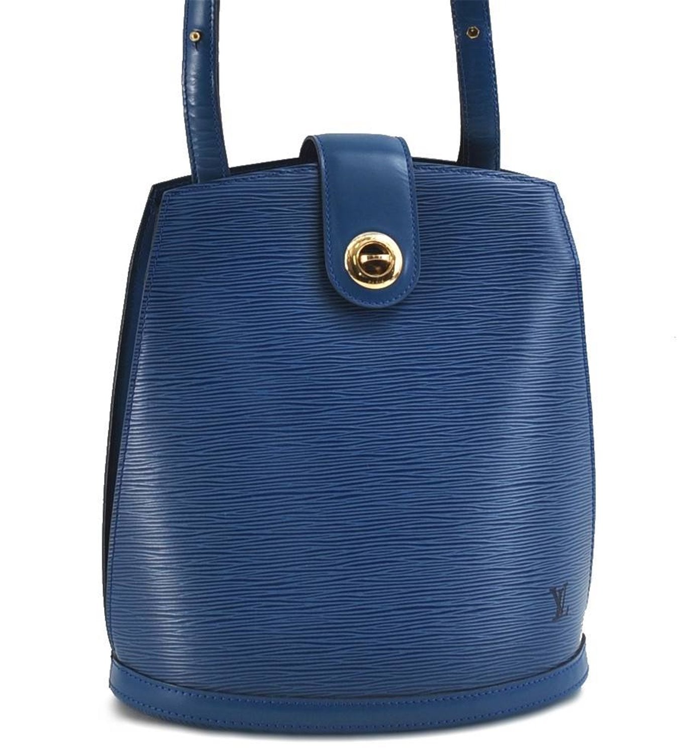 Authentic Louis Vuitton Epi Cluny Shoulder Bag Blue M52255 LV 9494C