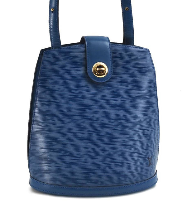 Authentic Louis Vuitton Epi Cluny Shoulder Bag Blue M52255 LV 9494C
