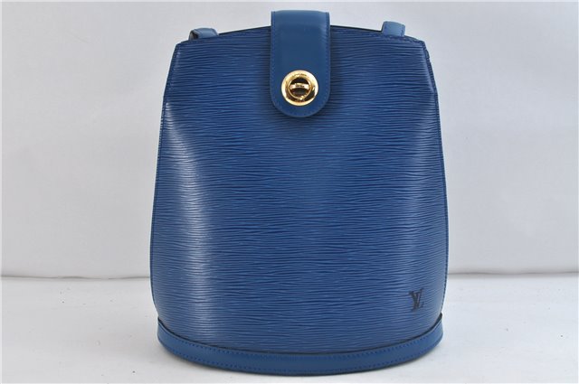 Authentic Louis Vuitton Epi Cluny Shoulder Bag Blue M52255 LV 9494C