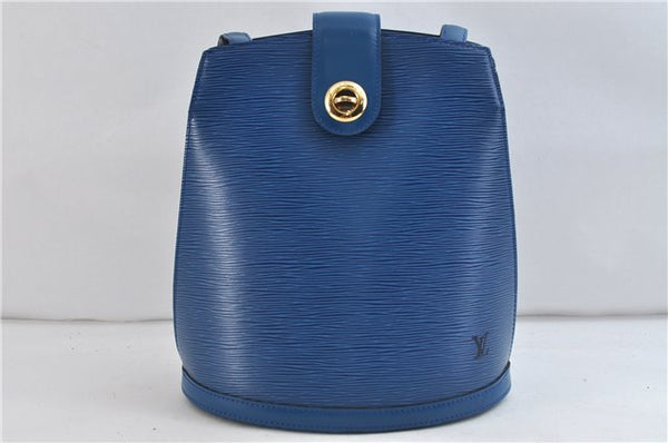 Authentic Louis Vuitton Epi Cluny Shoulder Bag Blue M52255 LV 9494C
