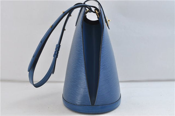 Authentic Louis Vuitton Epi Cluny Shoulder Bag Blue M52255 LV 9494C