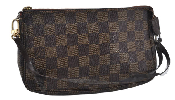Authentic Louis Vuitton Damier Pochette Accessoires Pouch Purse N51985 LV 9495E