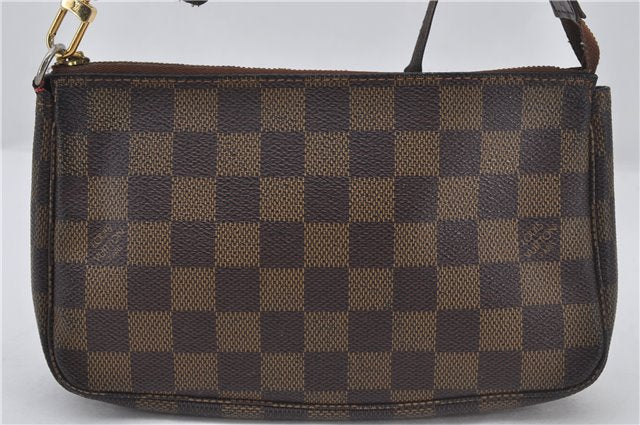 Authentic Louis Vuitton Damier Pochette Accessoires Pouch Purse N51985 LV 9495E