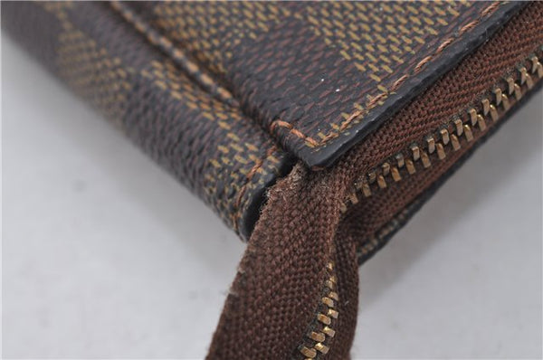 Authentic Louis Vuitton Damier Pochette Accessoires Pouch Purse N51985 LV 9495E