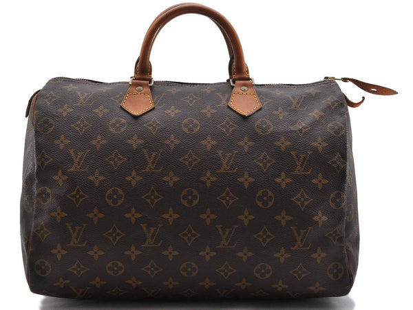 Authentic Louis Vuitton Monogram Speedy 35 Hand Bag M41524 LV 9505C