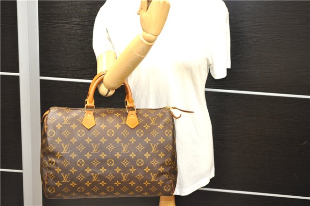 Authentic Louis Vuitton Monogram Speedy 35 Hand Bag M41524 LV 9505C