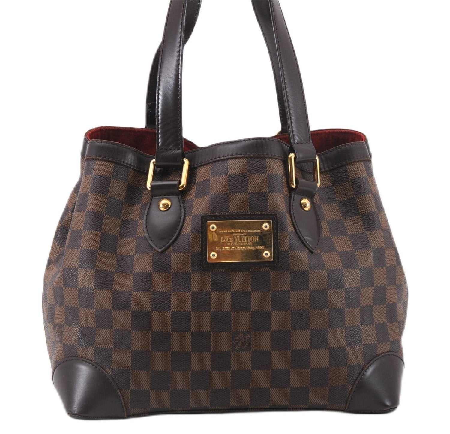 Authentic Louis Vuitton Damier Hampstead PM Shoulder Tote Bag N51205 LV 9505E