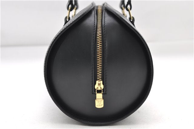 Authentic Louis Vuitton Epi Soufflot Black Hand Bag M52222 LV 9506D