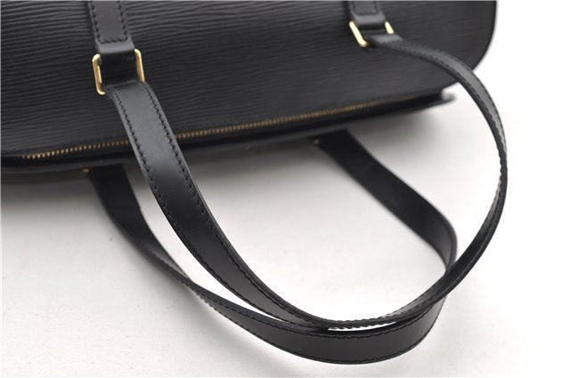 Authentic Louis Vuitton Epi Soufflot Black Hand Bag M52222 LV 9506D