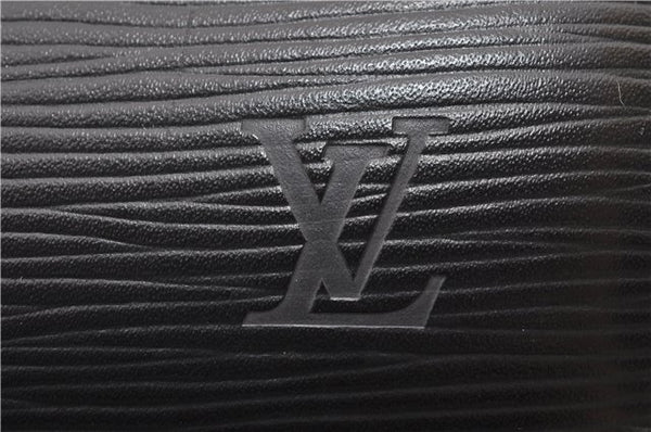Authentic Louis Vuitton Epi Soufflot Black Hand Bag M52222 LV 9506D