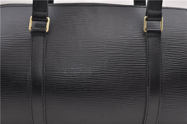 Authentic Louis Vuitton Epi Soufflot Black Hand Bag M52222 LV 9506D