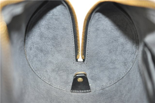 Authentic Louis Vuitton Epi Soufflot Black Hand Bag M52222 LV 9506D