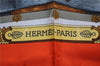 Authentic HERMES Carre 90 Scarf "NAPOLEON" Silk Orange 9507D