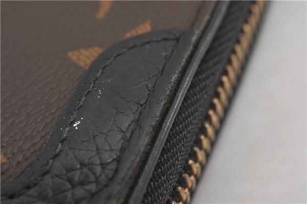 Authentic Louis Vuitton Monogram Zippy Wallet Retiro Long Black M61855 LV 9507F