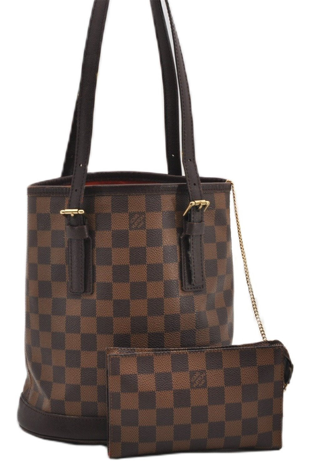 Authentic Louis Vuitton Damier Marais Bucket Shoulder Tote Bag N42240 LV 9509E
