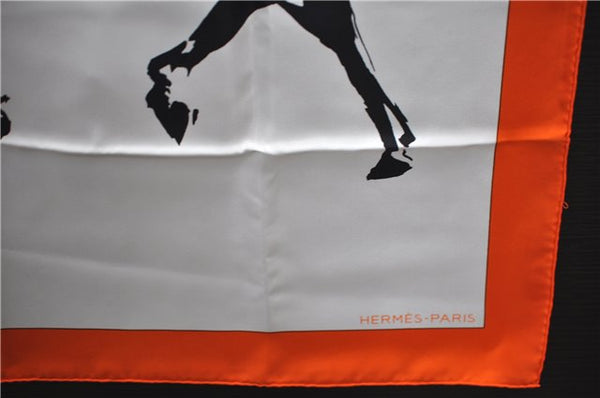 Authentic HERMES Carre 65 Scarf "ZINGARO TOKYO 2005" Silk Orange 9511D