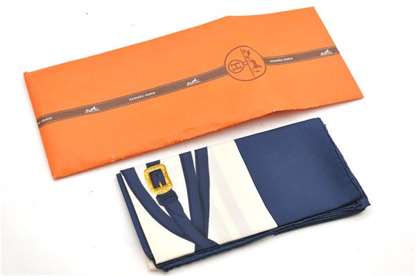 Authentic HERMES Carre 90 Scarf "BRIDES de GALA par" Silk Navy Paper Bag 9514D